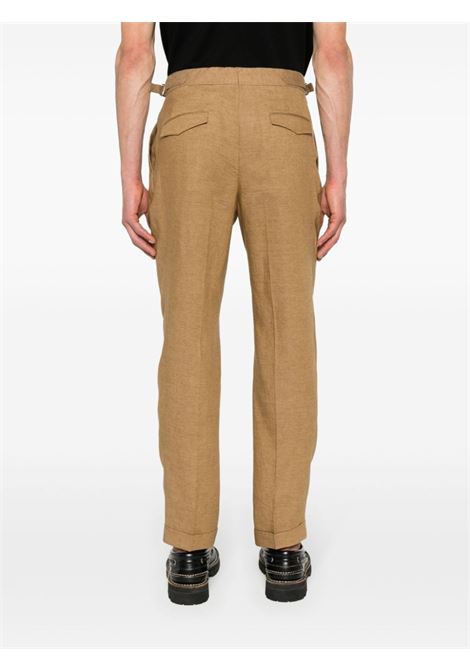 Brown pleat-detail trousers - men BRIGLIA 1949 | QUARTIERIS32411800036